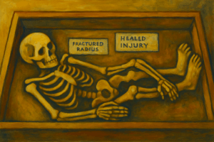 vestiges archéologiques montrant soin communautaire — euthanasie et handicap