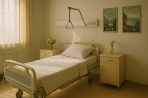 chambre d’hôpital calme avec lumière douce — euthanasie et progrès médical